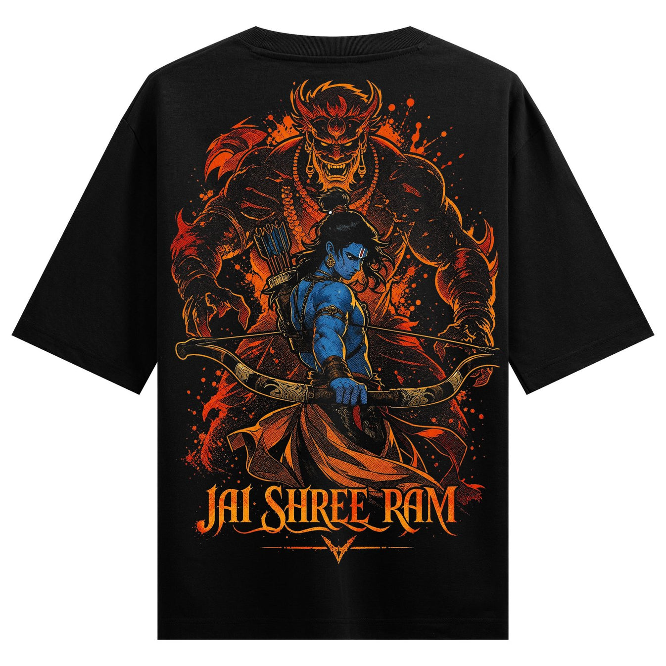 A blue-skinned warrior with a bow and arrow is depicted in front of a large fiery demon with horns and glowing eyes on PRD...