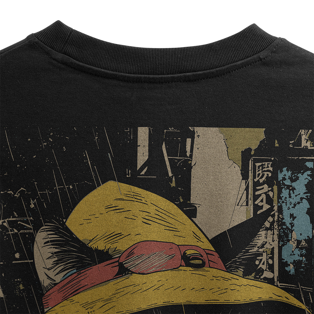 LUUFI CAT Back Print Oversized T-Shirt