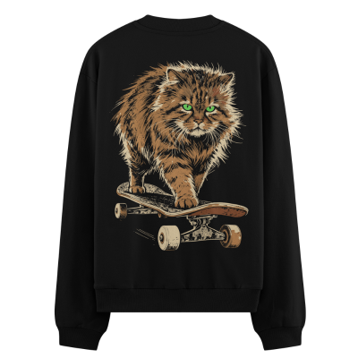PRDGY Skater Kitty Oversized Sweatshirt