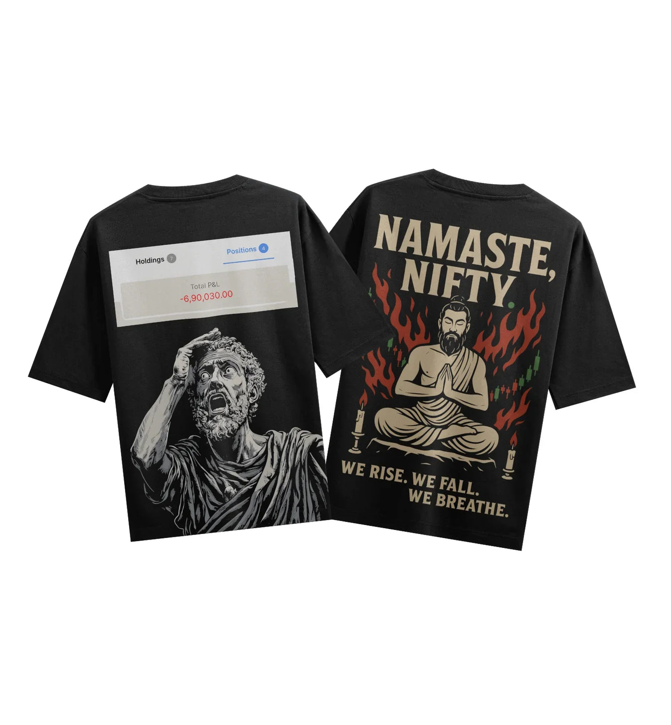 Stock Market artwork on PRDGY oversized t-shirt