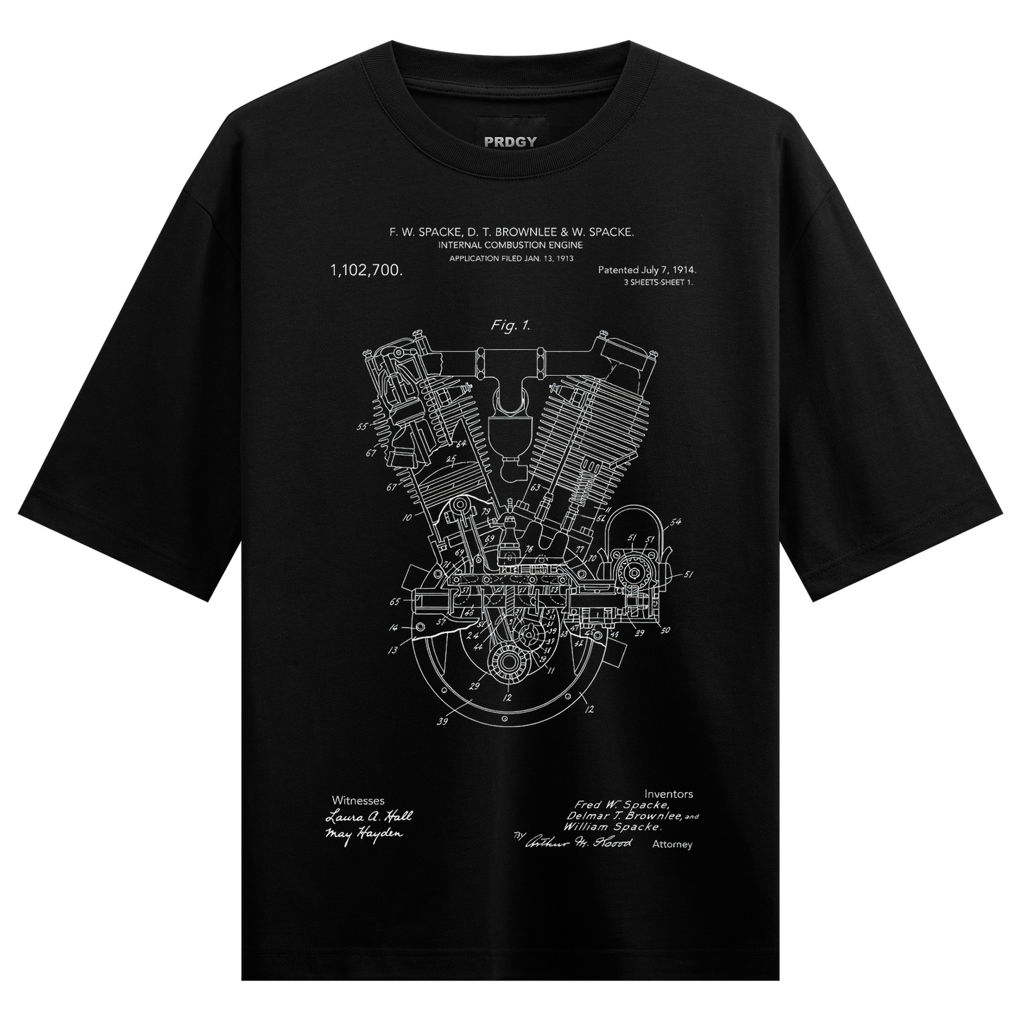 PRDGY Engine Blueprint Oversized T-shirt
