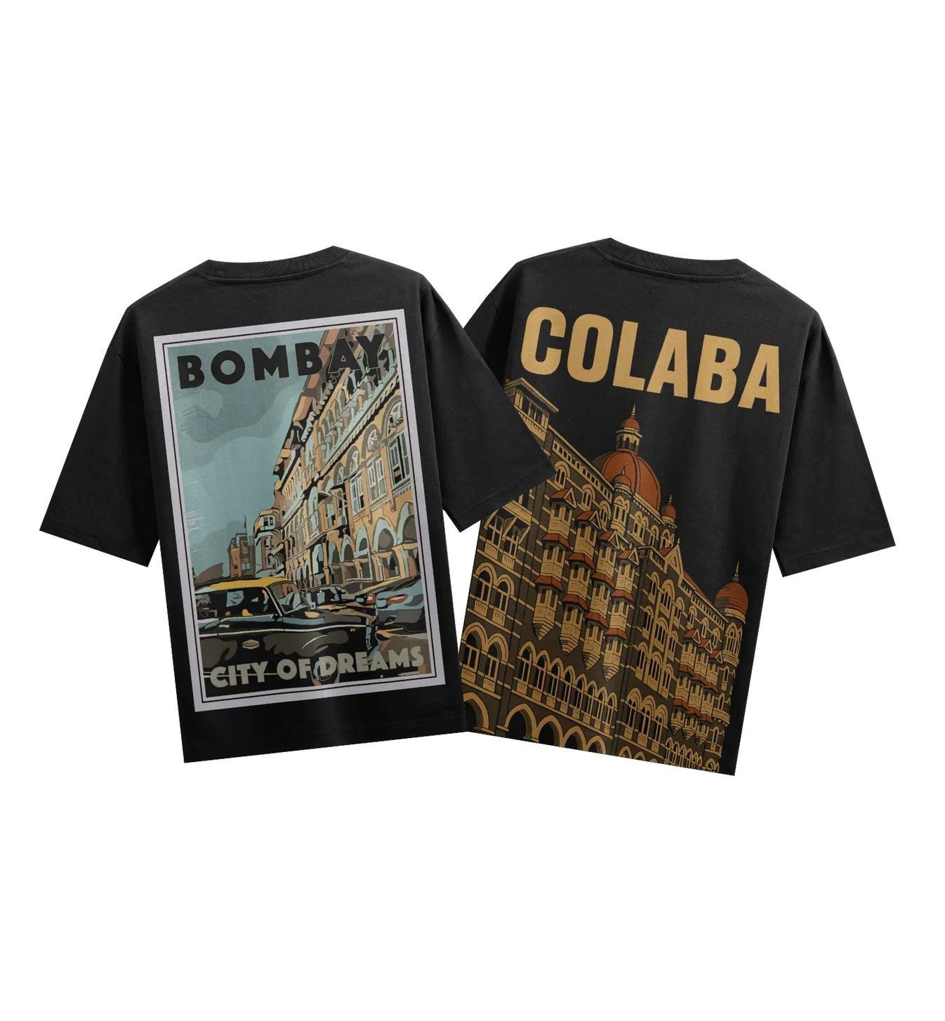 BOMBAY CITY OF DREAMS COLABA artwork on PRDGY oversized t-shirt