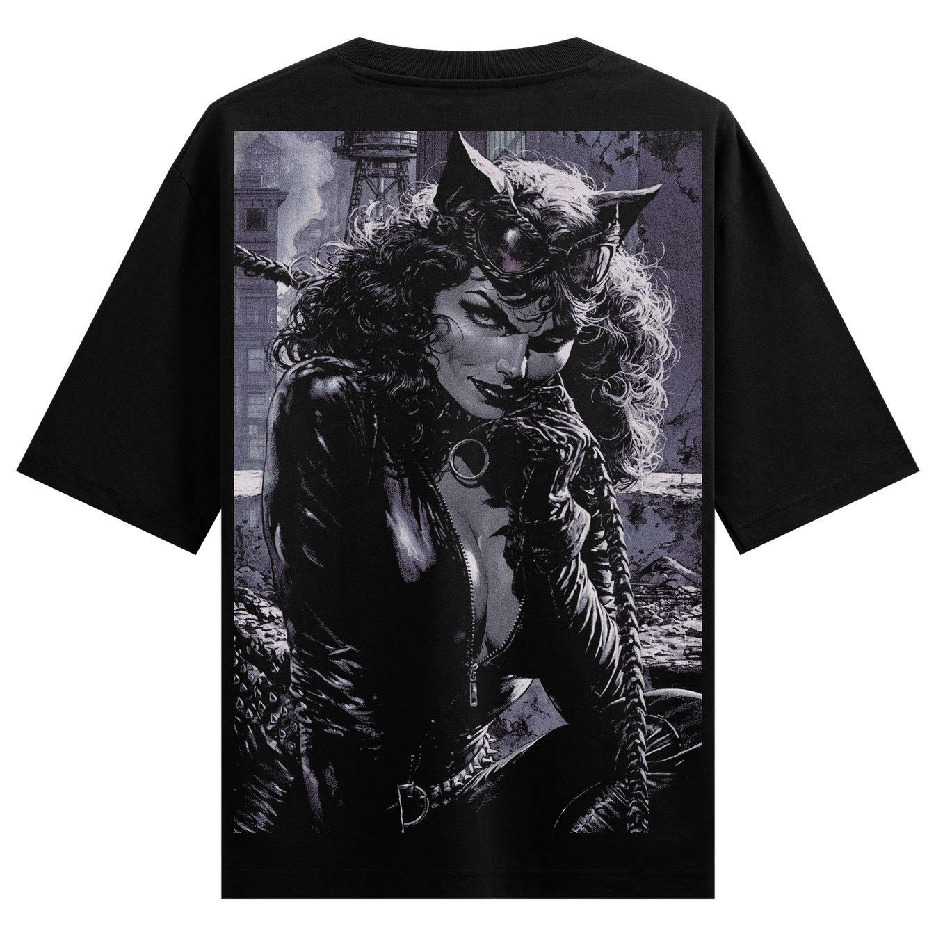 Gotham Siren T-Shirt by PRDGY — gritty Catwoman illustration, dark art design
