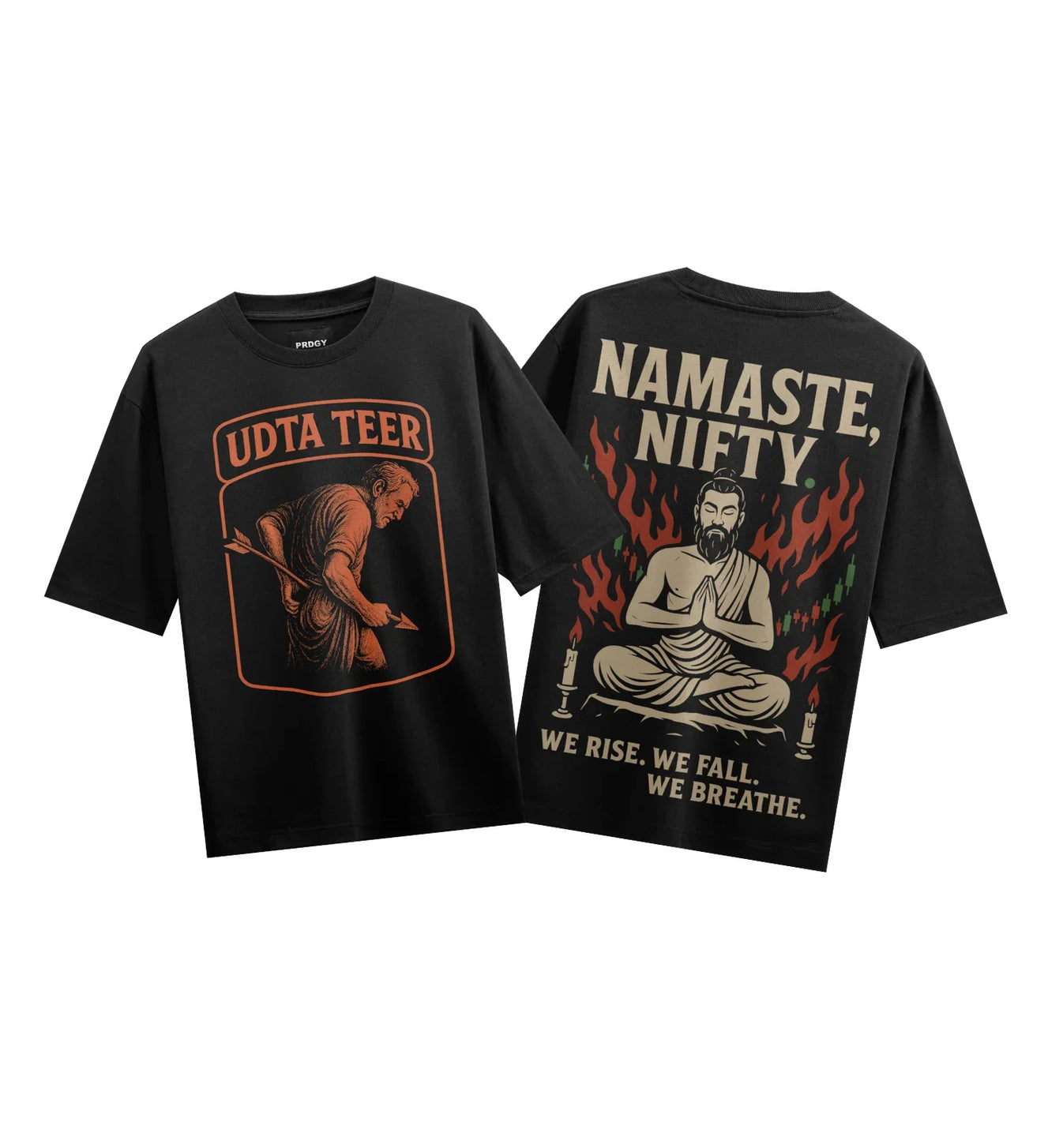 Stock Market artwork on PRDGY oversized t-shirt