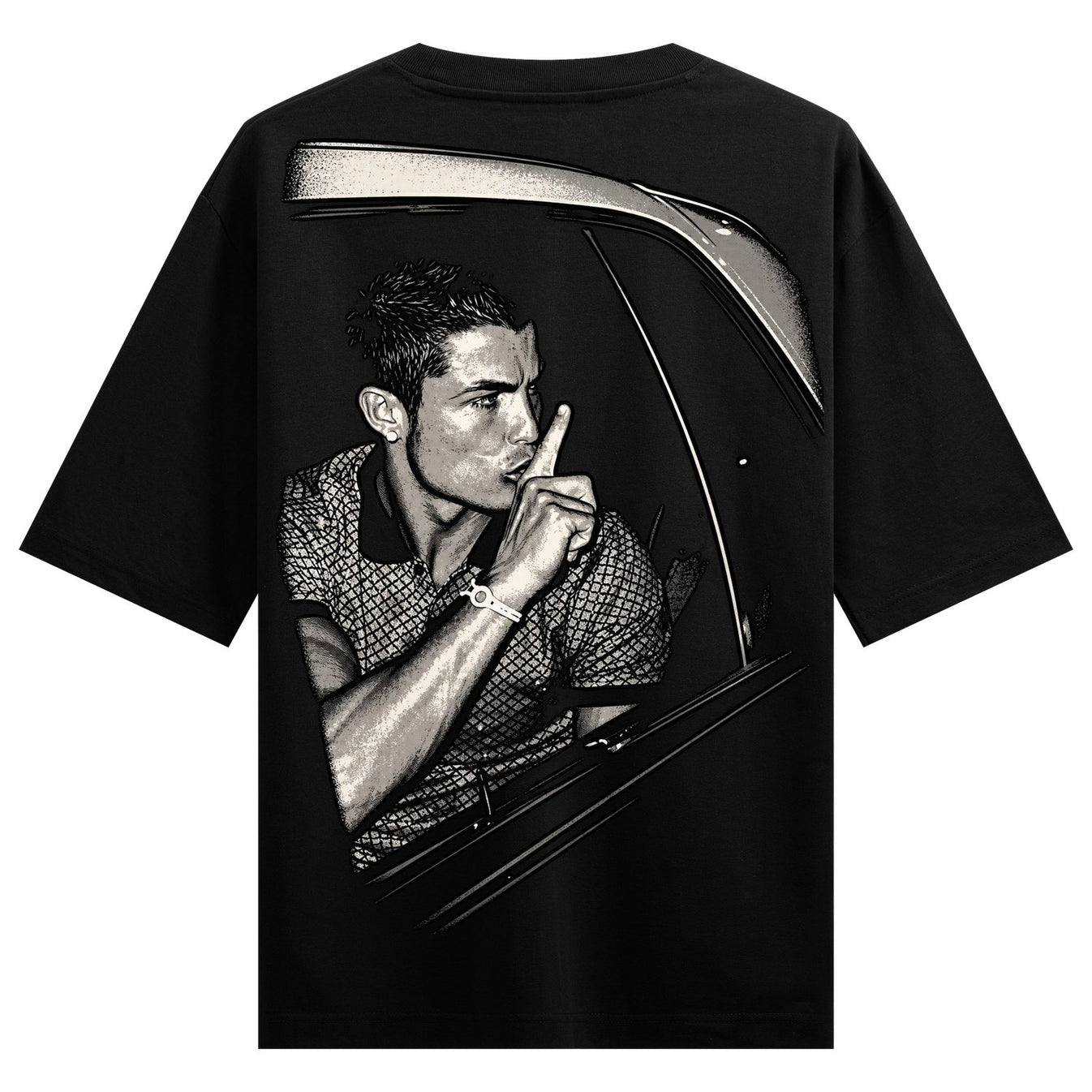 sports cap artwork on PRDGY oversized t-shirt