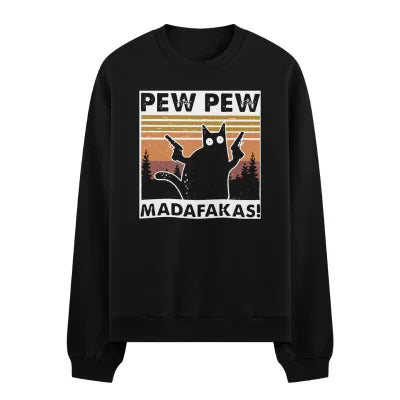 PRDGY Pew Pew MF Cat Oversized Sweatshirt