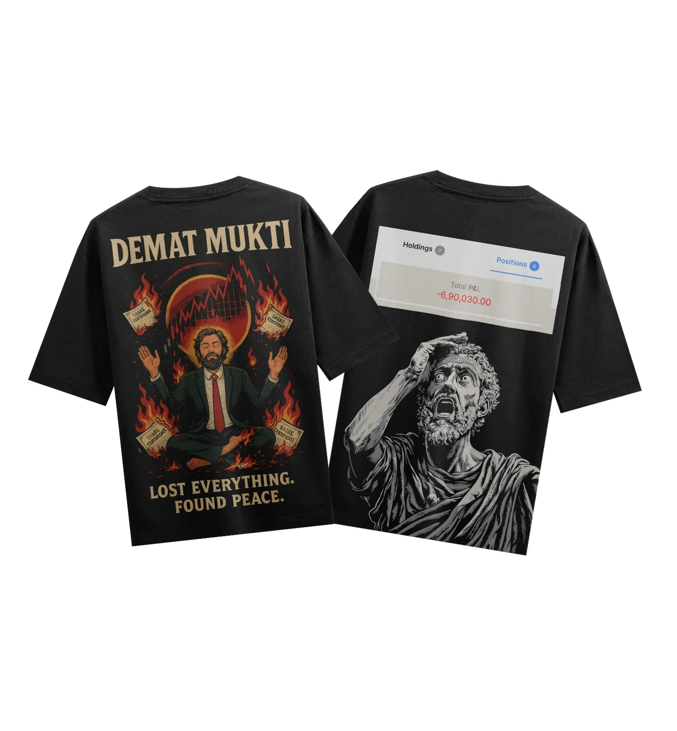 Stock Market artwork on PRDGY oversized t-shirt