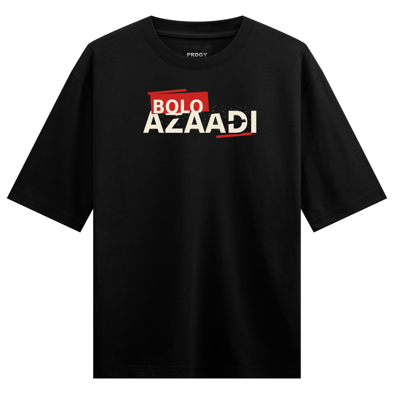 Freedom Of Speech Oversized T-Shirt by PRDGY — bold white typography with red accent, statement design