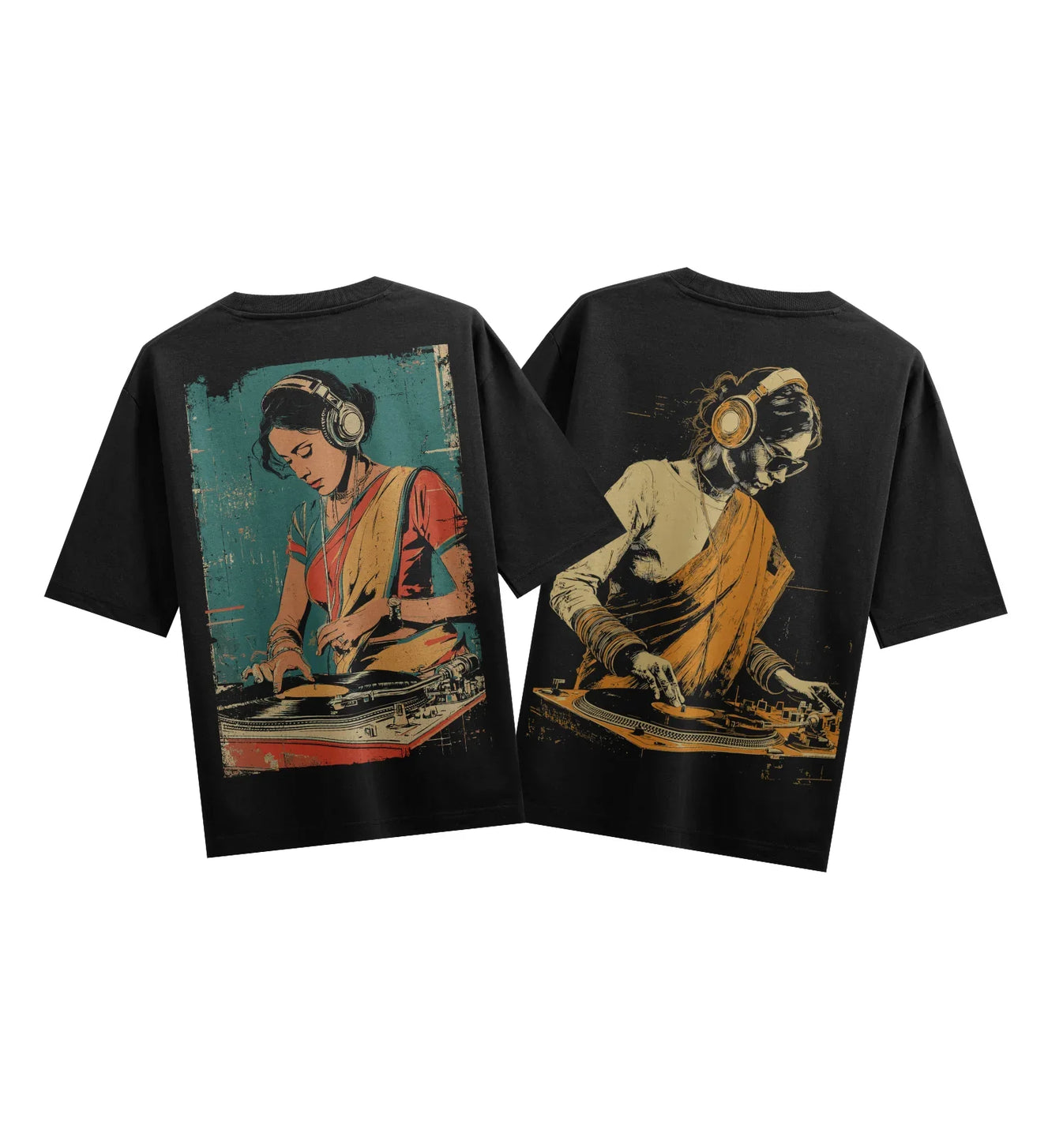 DJ artwork on PRDGY oversized t-shirt