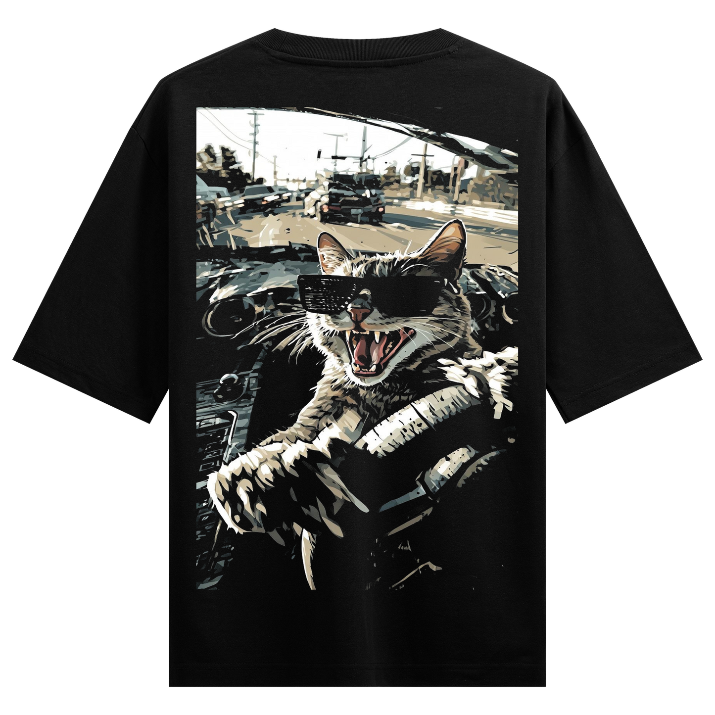 PRDGY cuttingbaaj Cat Oversized T-shirt