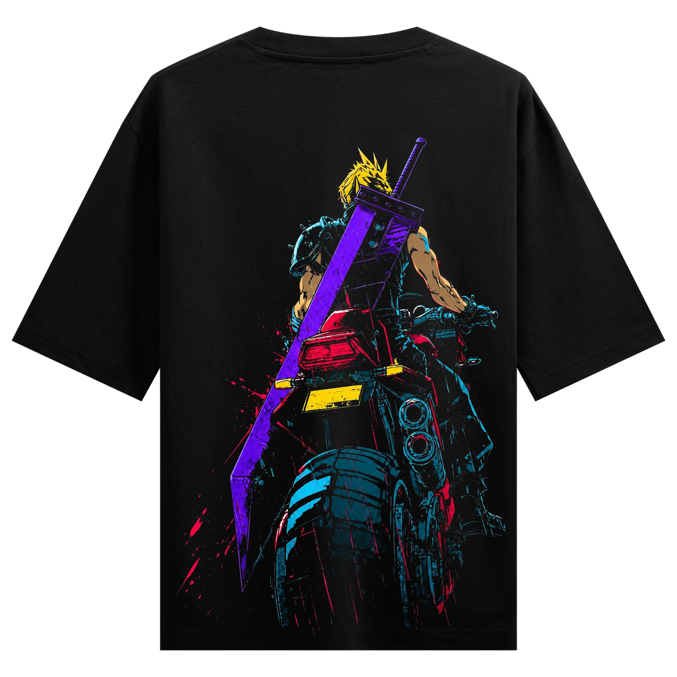 Cyber Rider T-Shirt by PRDGY — anime character riding a motorcycle, streetwear design