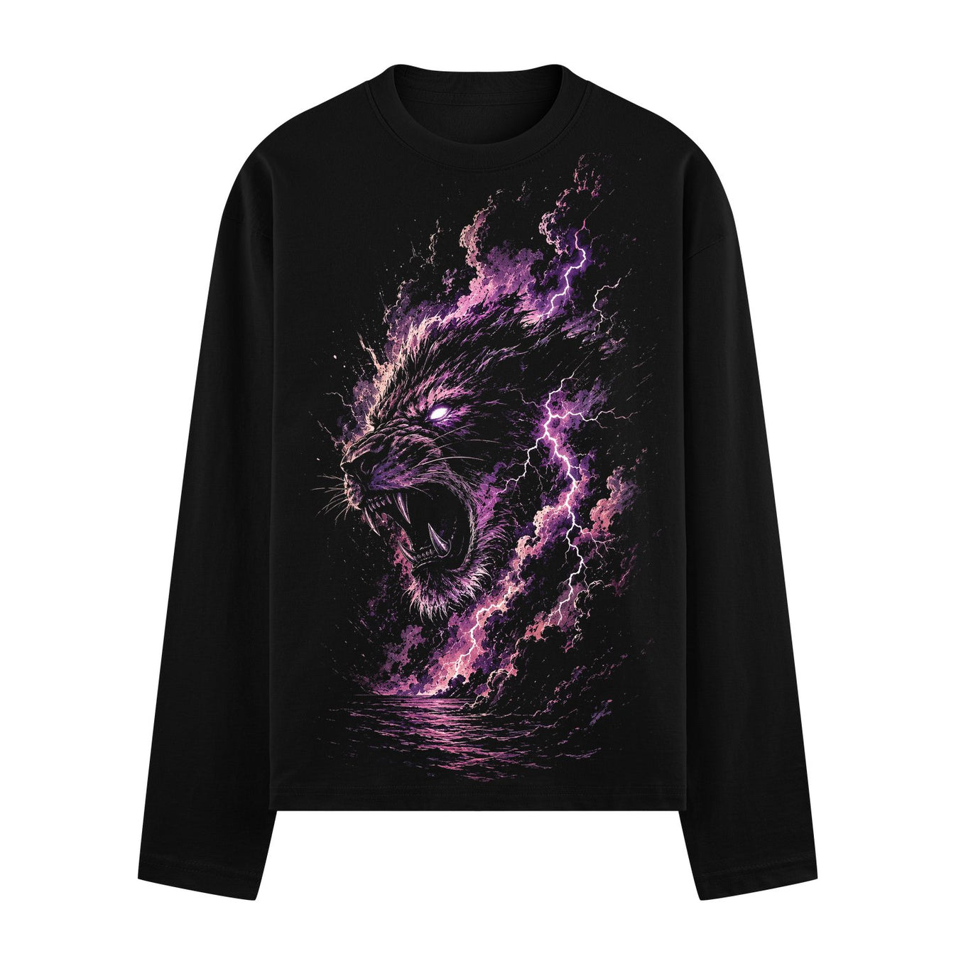 Electric Fury Oversized T-Shirt by PRDGY — a fierce tiger and lightning artwork, streetwear design