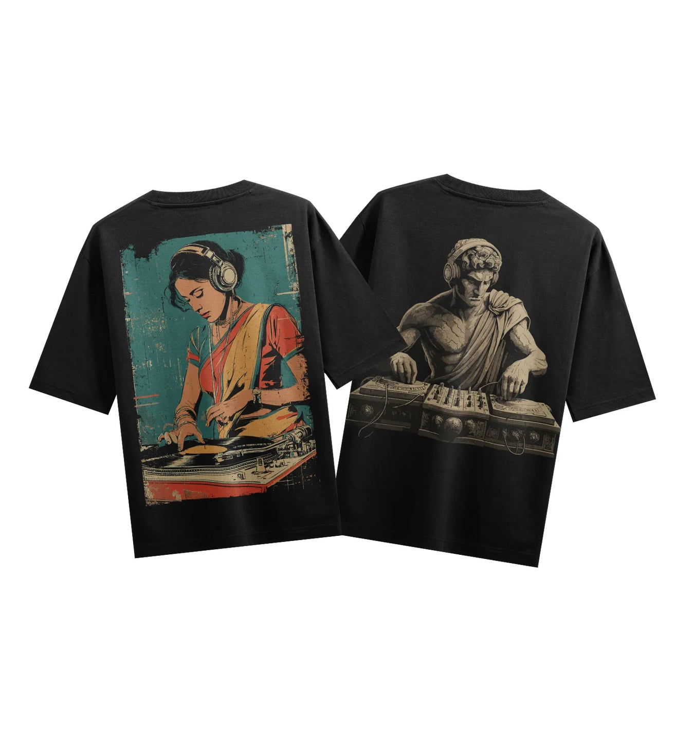 DJ artwork on PRDGY oversized t-shirt