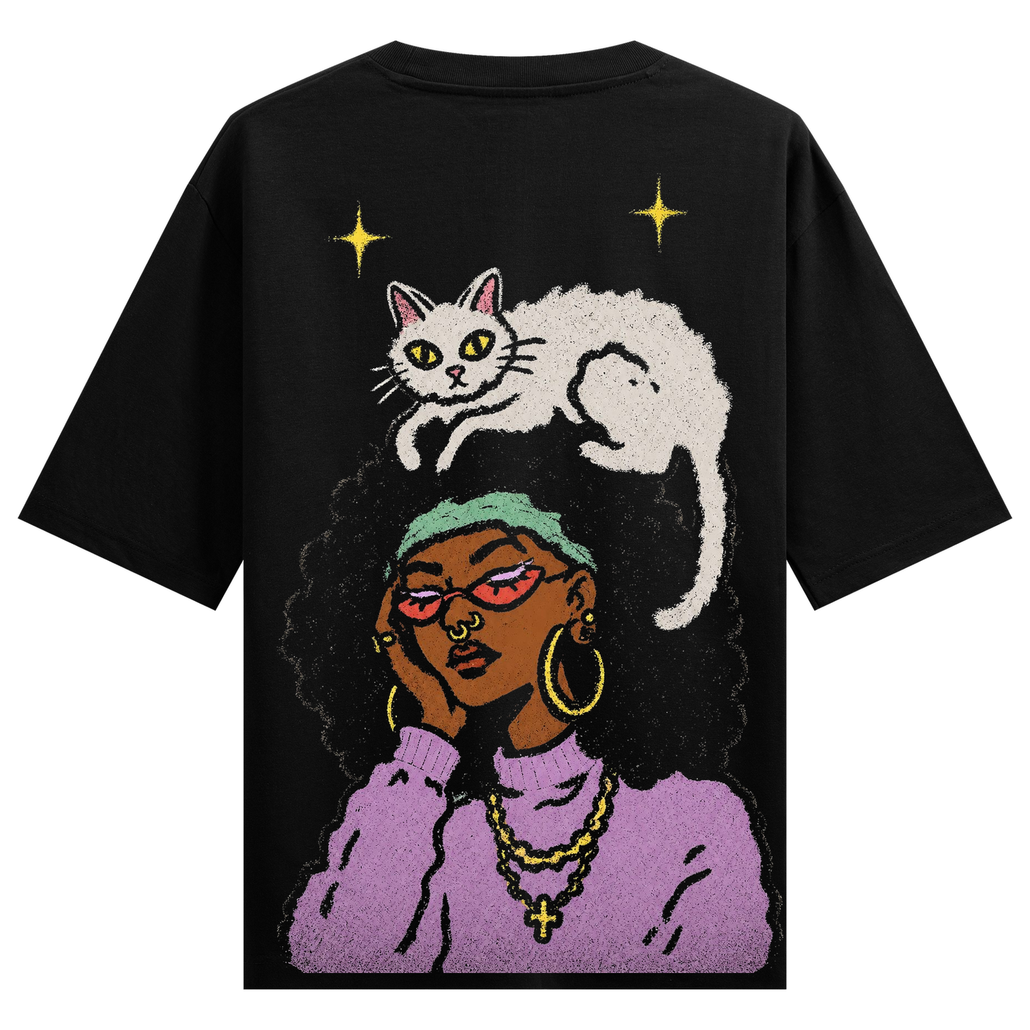 PRDGY Feline Friendship Oversized T-shirt