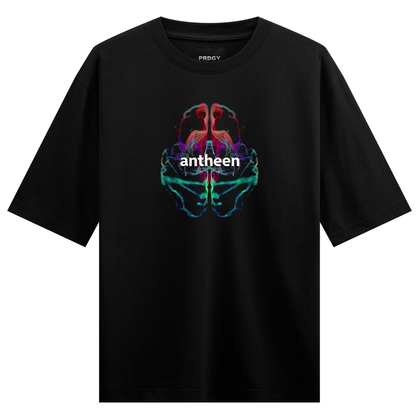 Limitless Oversized T-Shirt by PRDGY — vividly colored brain scan artwork, mind design