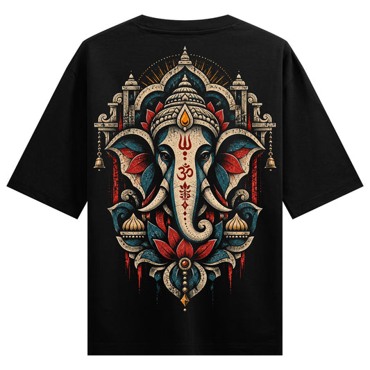 Ganesha Om Red Oversized T-shirt