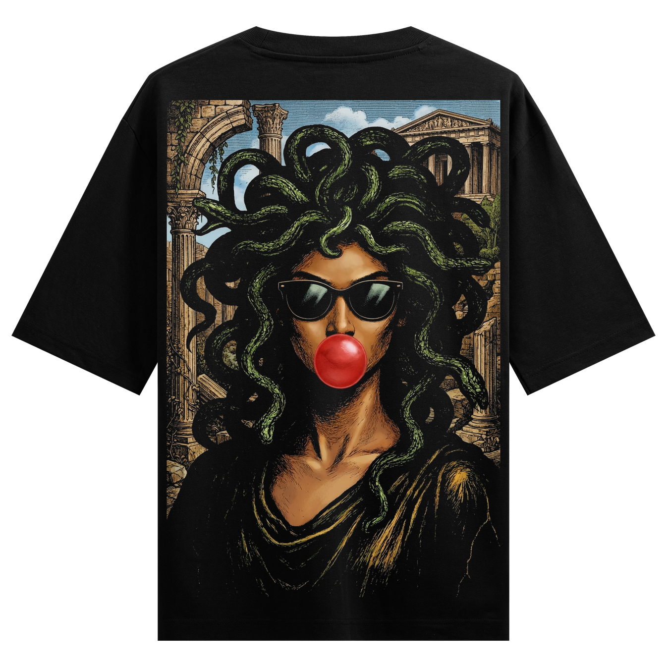 Medusa artwork on PRDGY oversized t-shirt