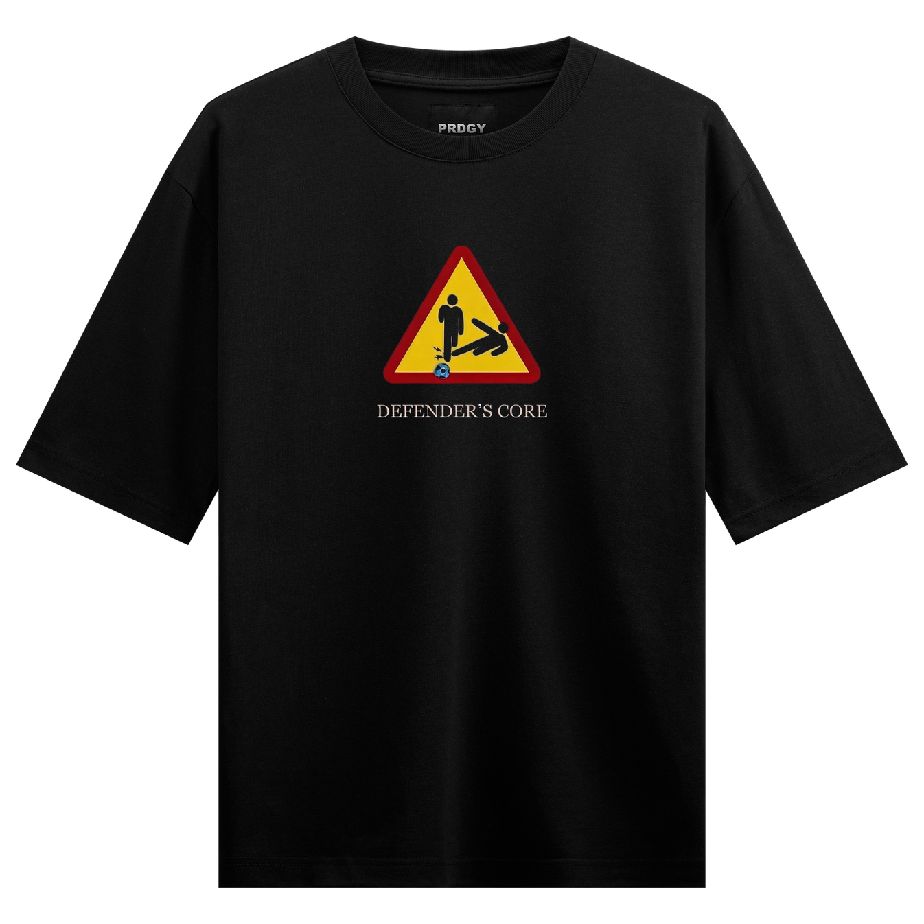 Enter At Risk Oversized T-Shirt by PRDGY — edgy warning sign graphic design, streetwear design