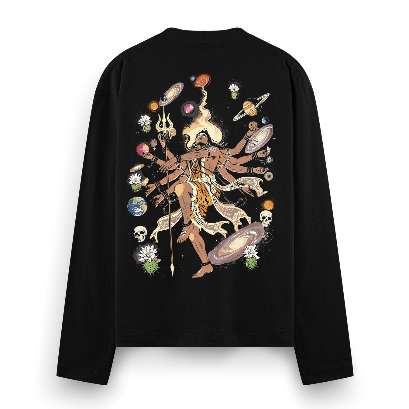 Multiverse Shiva Full Sleeve T-Shirt by PRDGY — cosmic artwork featuring Lord Shiva, Mahadev design