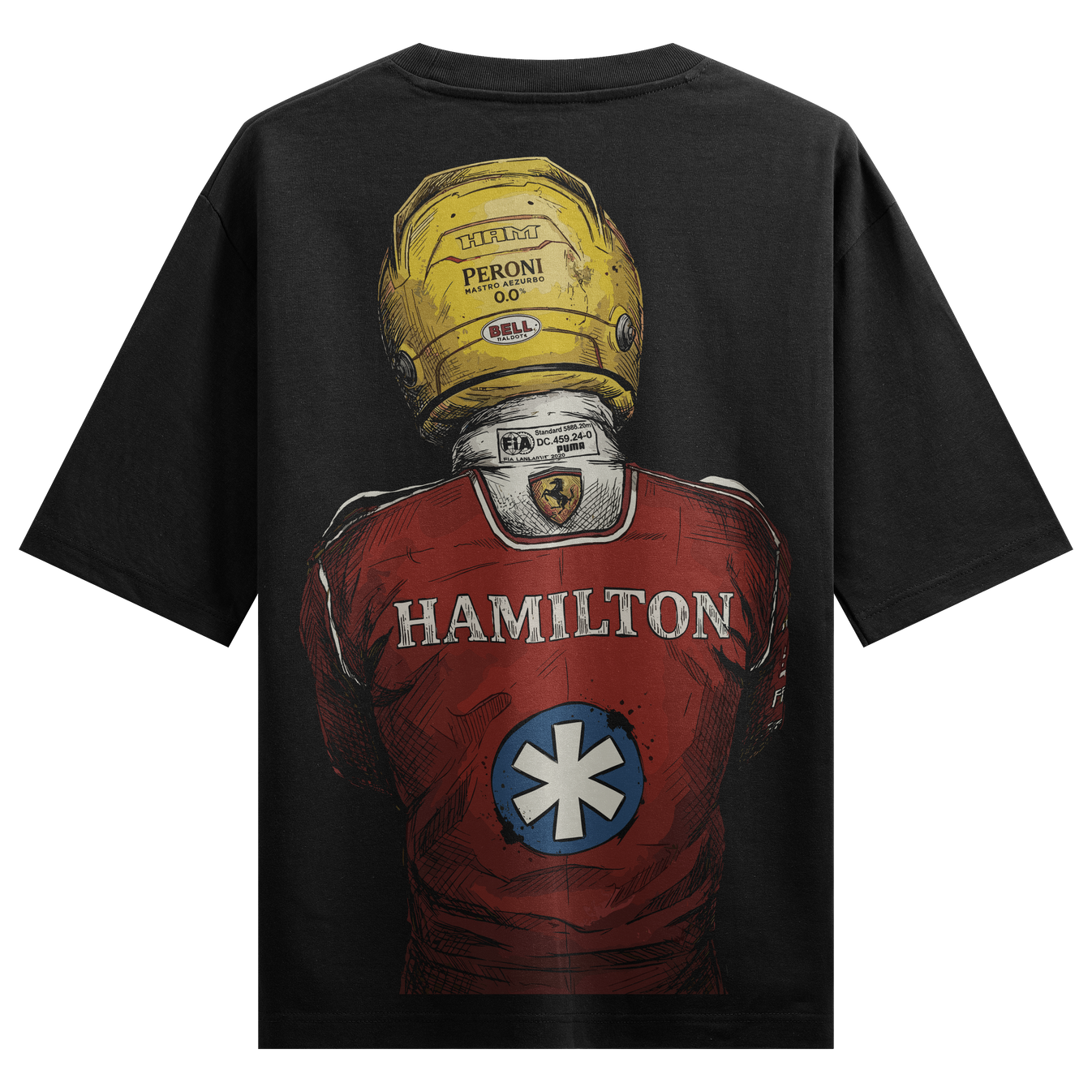 Champion Driver Oversized T-Shirt by PRDGY — iconic F1 helmet and suit graphic, motorsport design