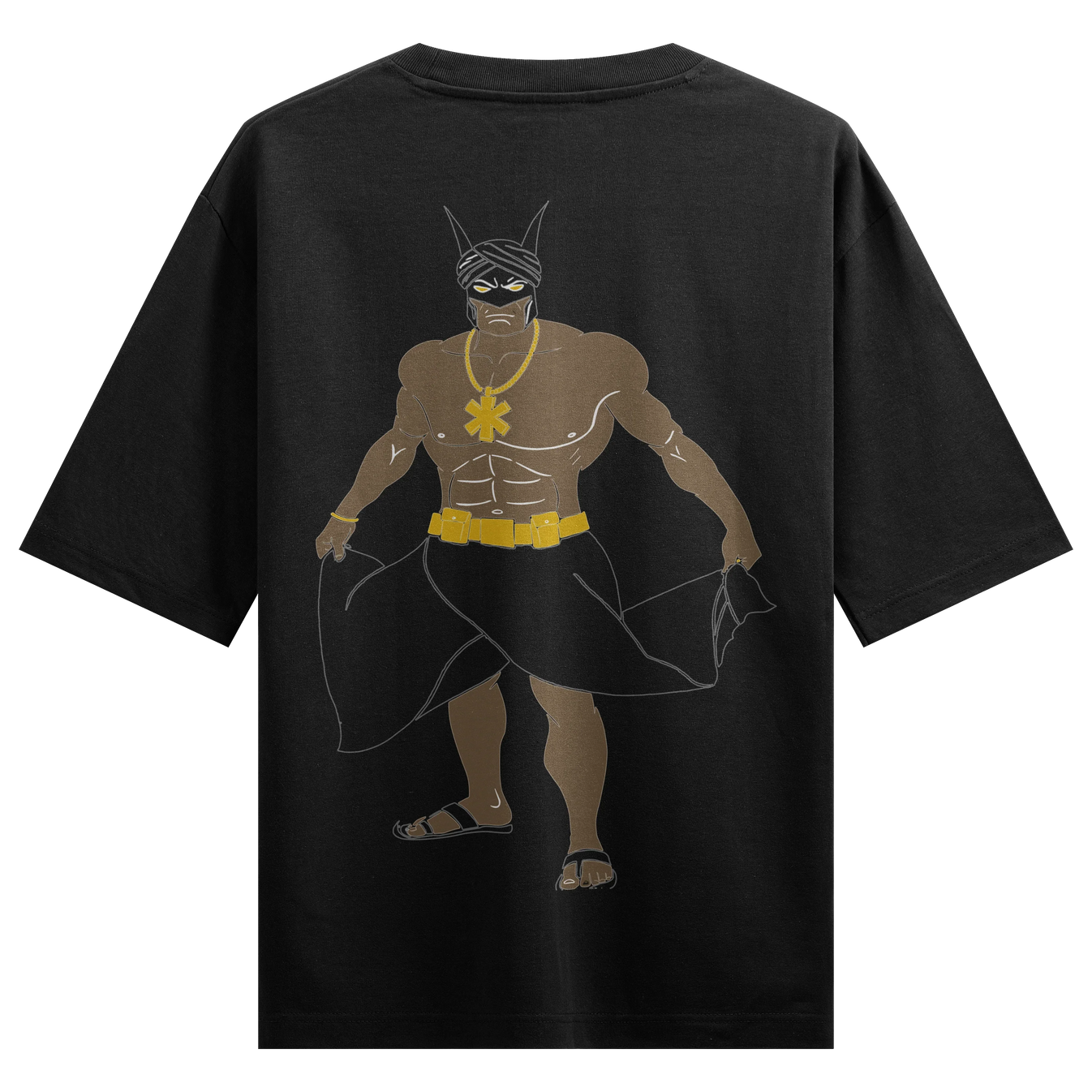 Indian Superhero artwork on PRDGY oversized t-shirt