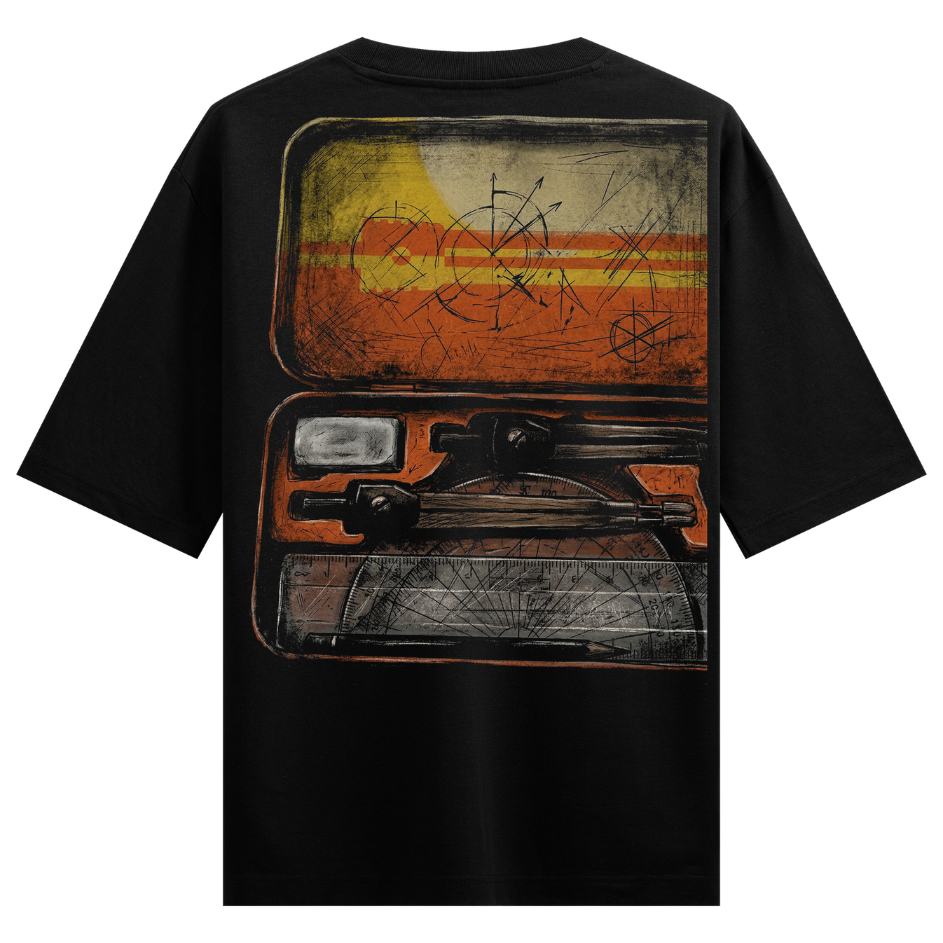 Compox Oversized T-Shirt by PRDGY — industrial toolbox graphic, vintage design