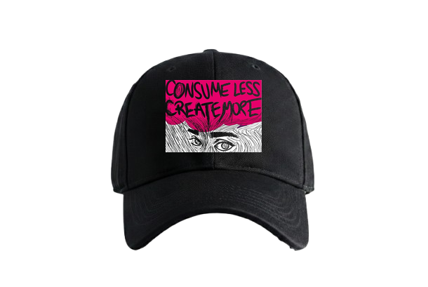 Create Vision Cap by PRDGY — minimalist design urging to consume less and create more, streetwear design.