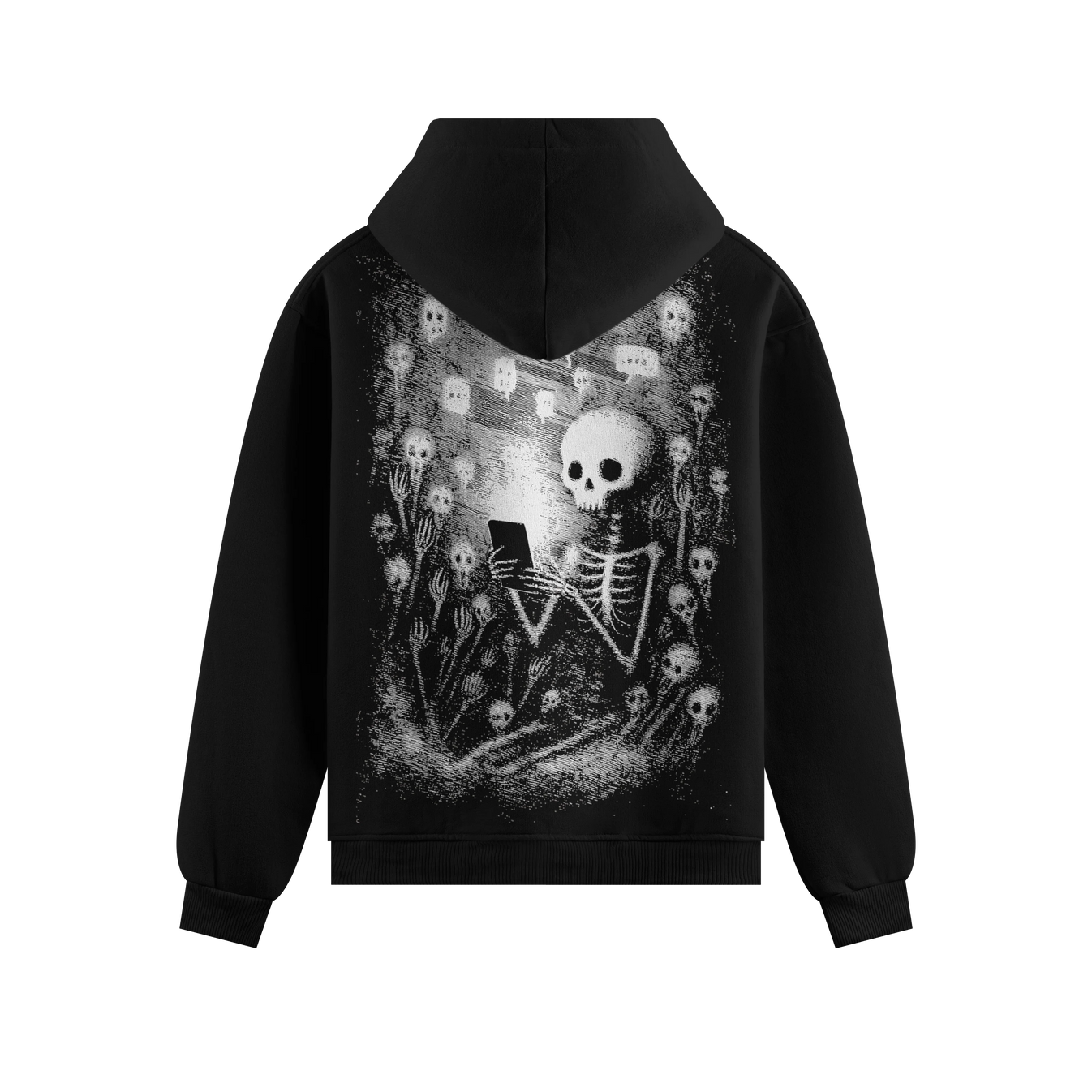 Skeleton Graphic artwork on PRDGY hoodie