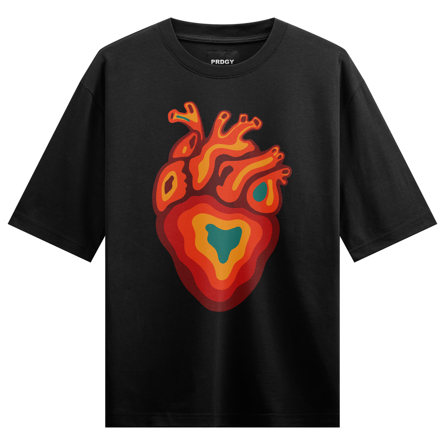 Dropout Heart Front Oversized T-SHIRT