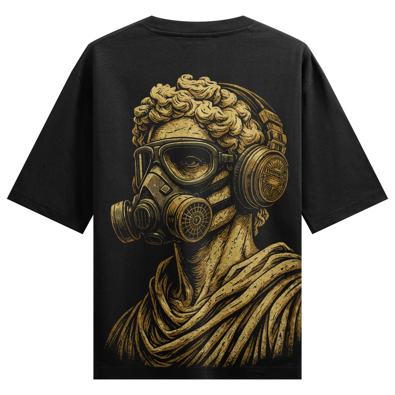 Statue artwork on PRDGY oversized t-shirt