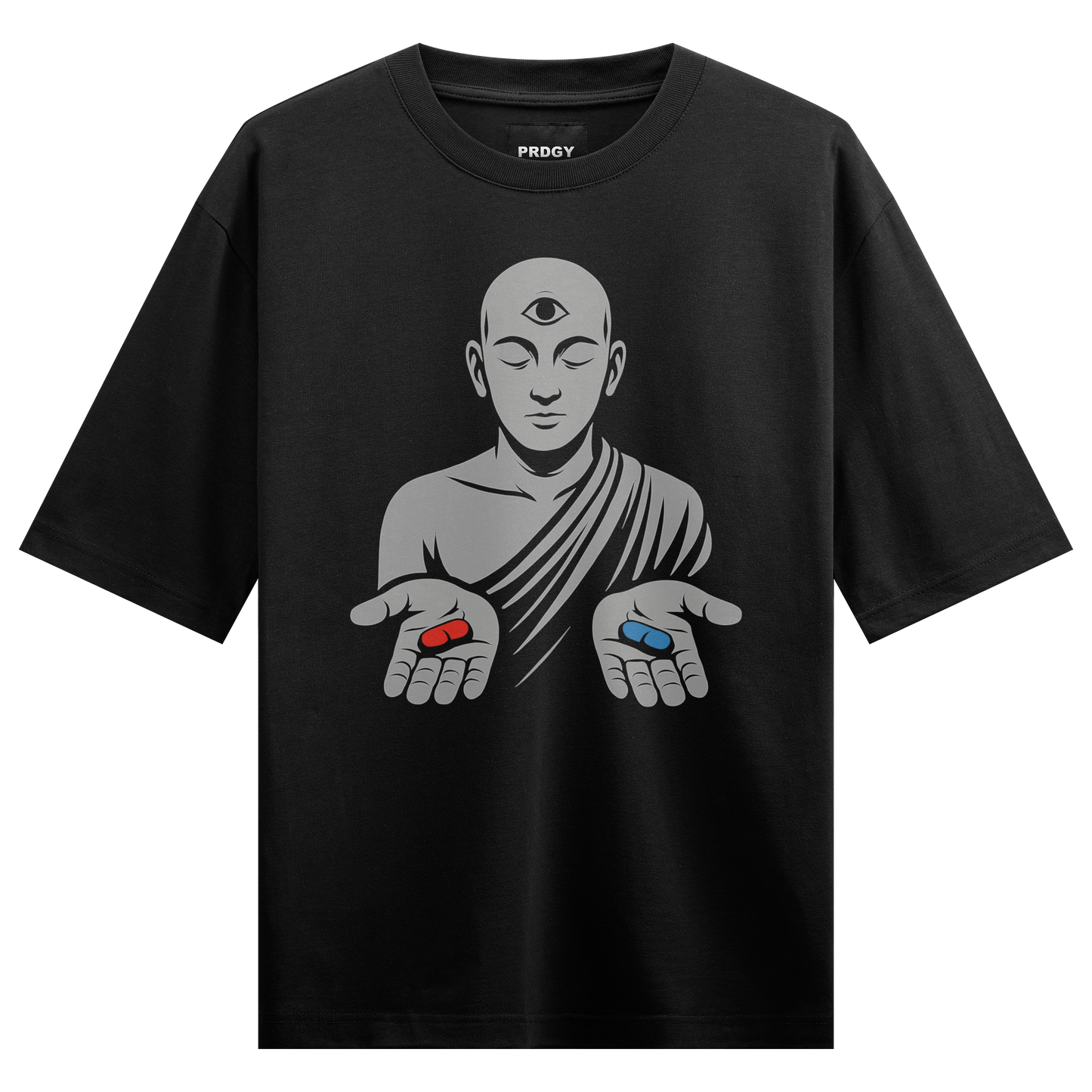 Laal Neeli Dawai Front Oversized T-Shirt