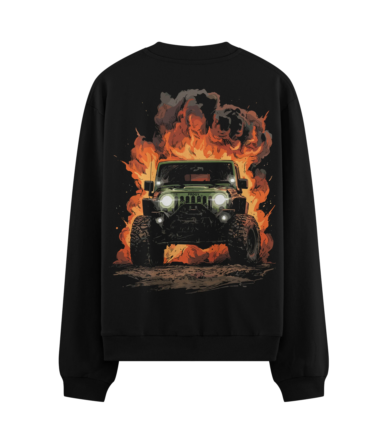 Jeep artwork on PRDGY sweatshirt