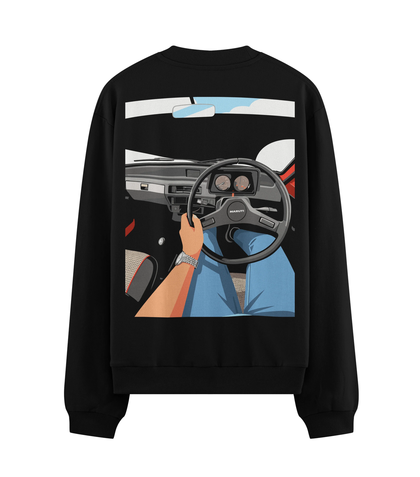 Maruti 800 artwork on PRDGY sweatshirt