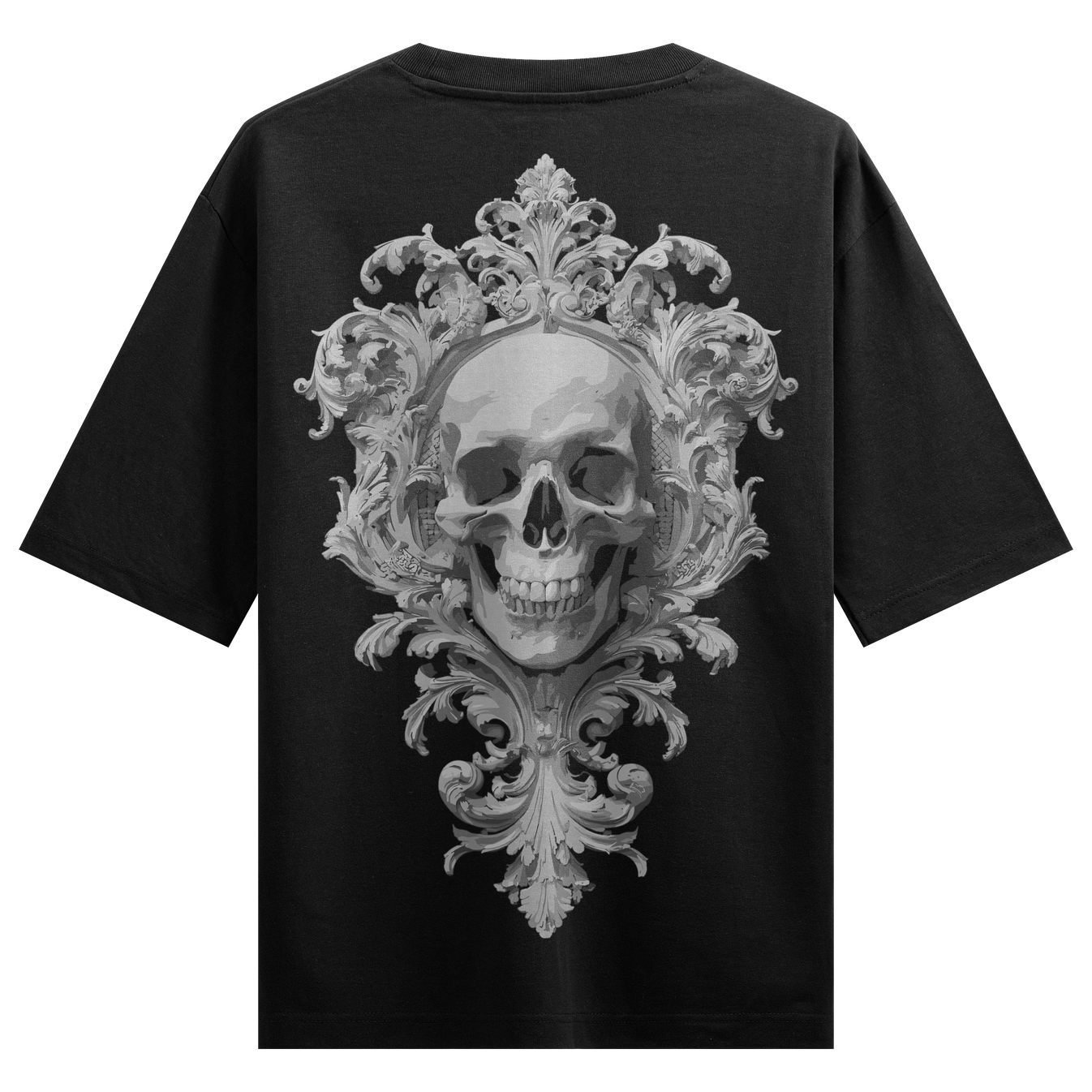 Gothic Skull artwork on PRDGY oversized t-shirt