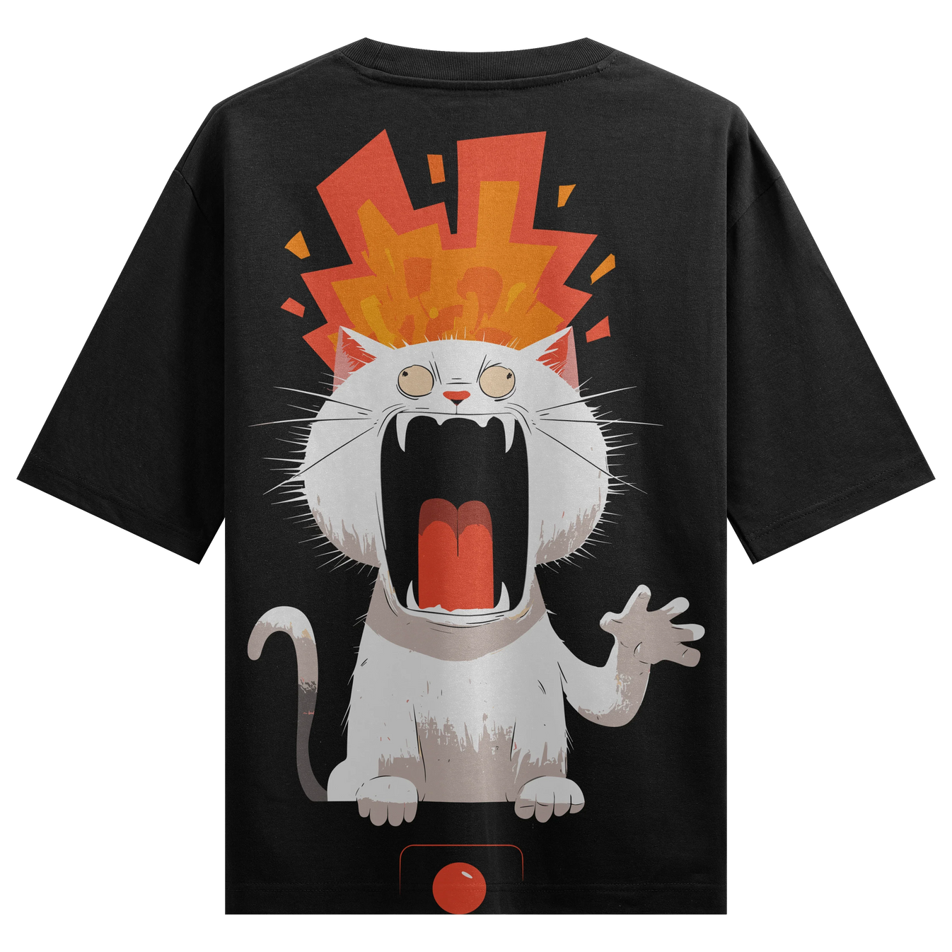 Funny Cat artwork on PRDGY oversized t-shirt