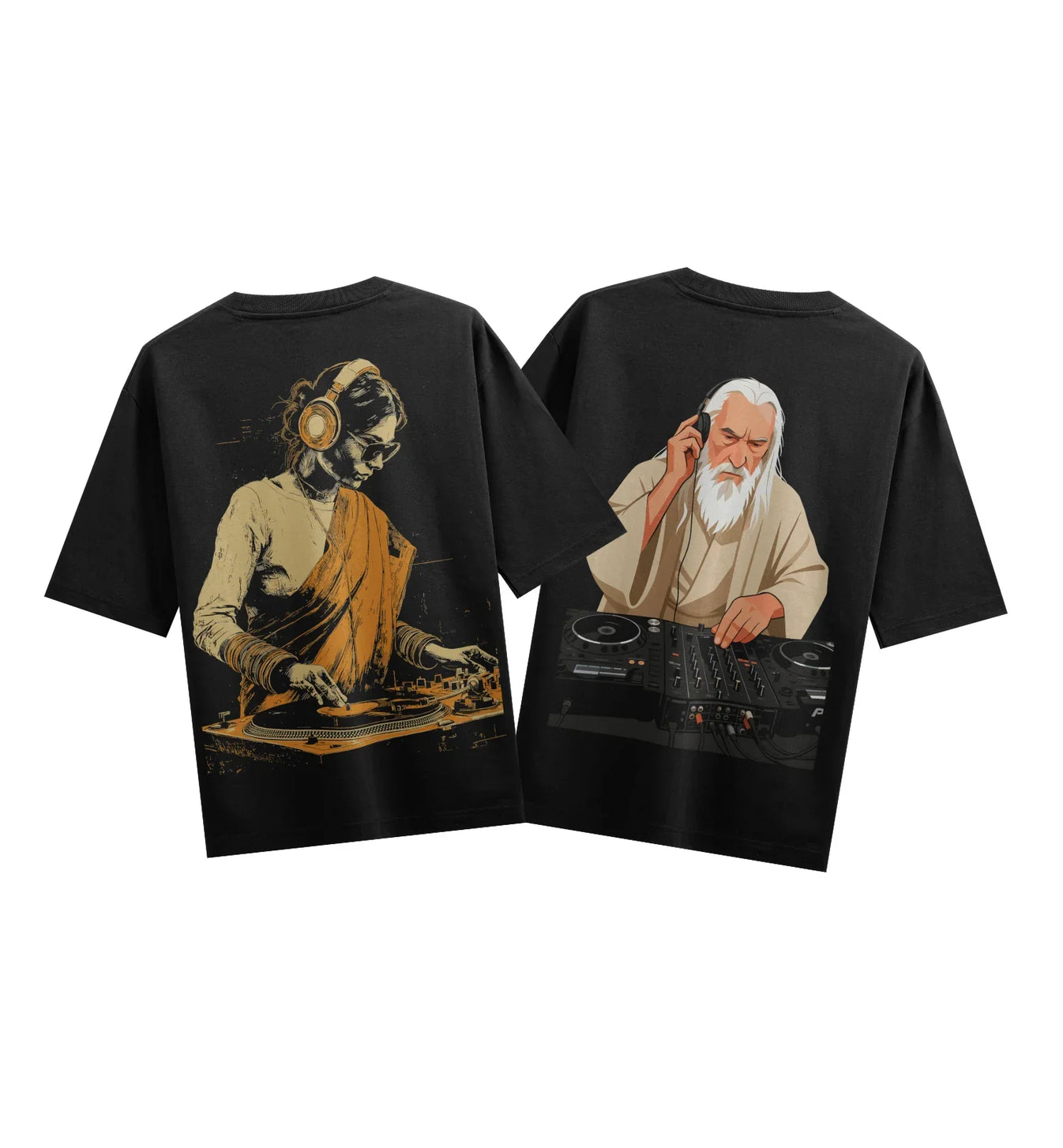 DJ artwork on PRDGY oversized t-shirt