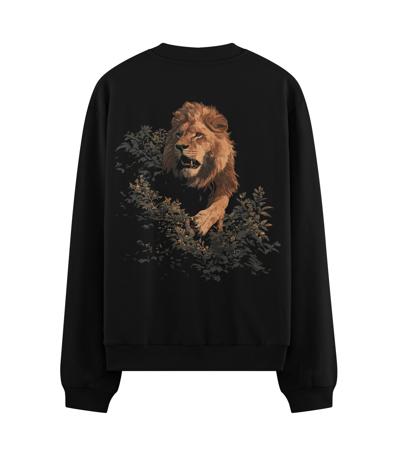 Lion artwork on PRDGY sweatshirt