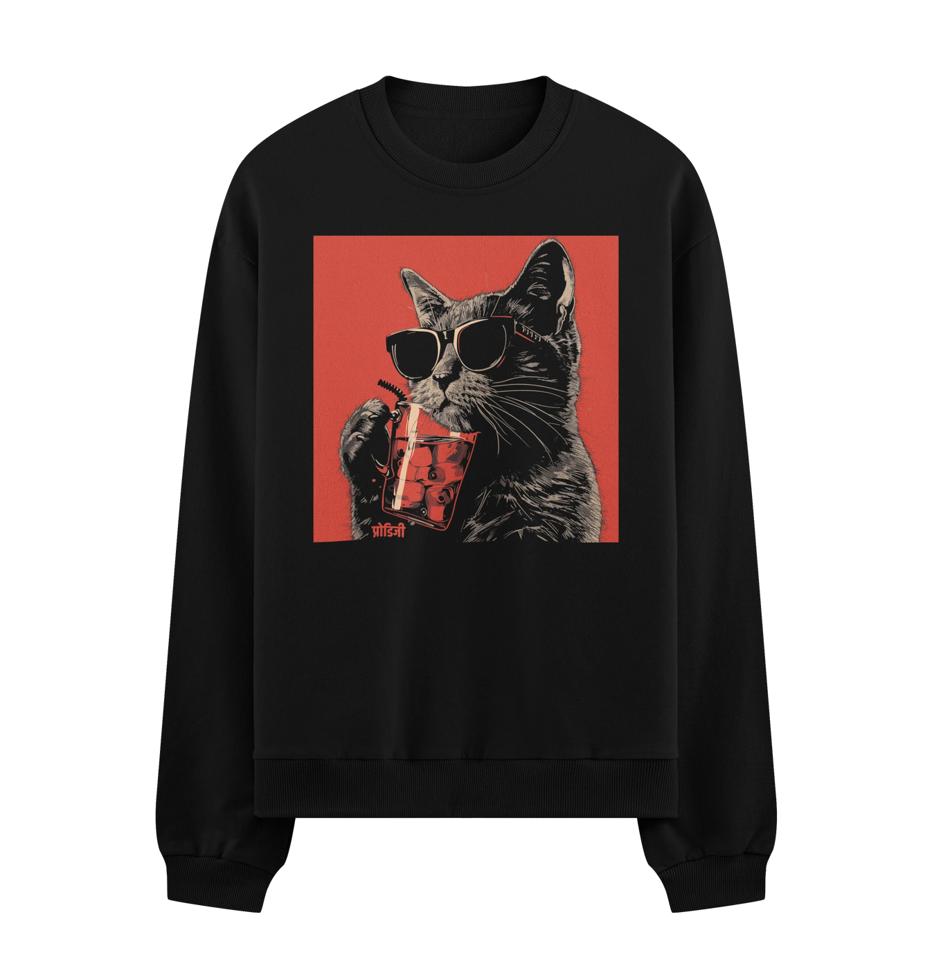 Funny Cat artwork on PRDGY sweatshirt