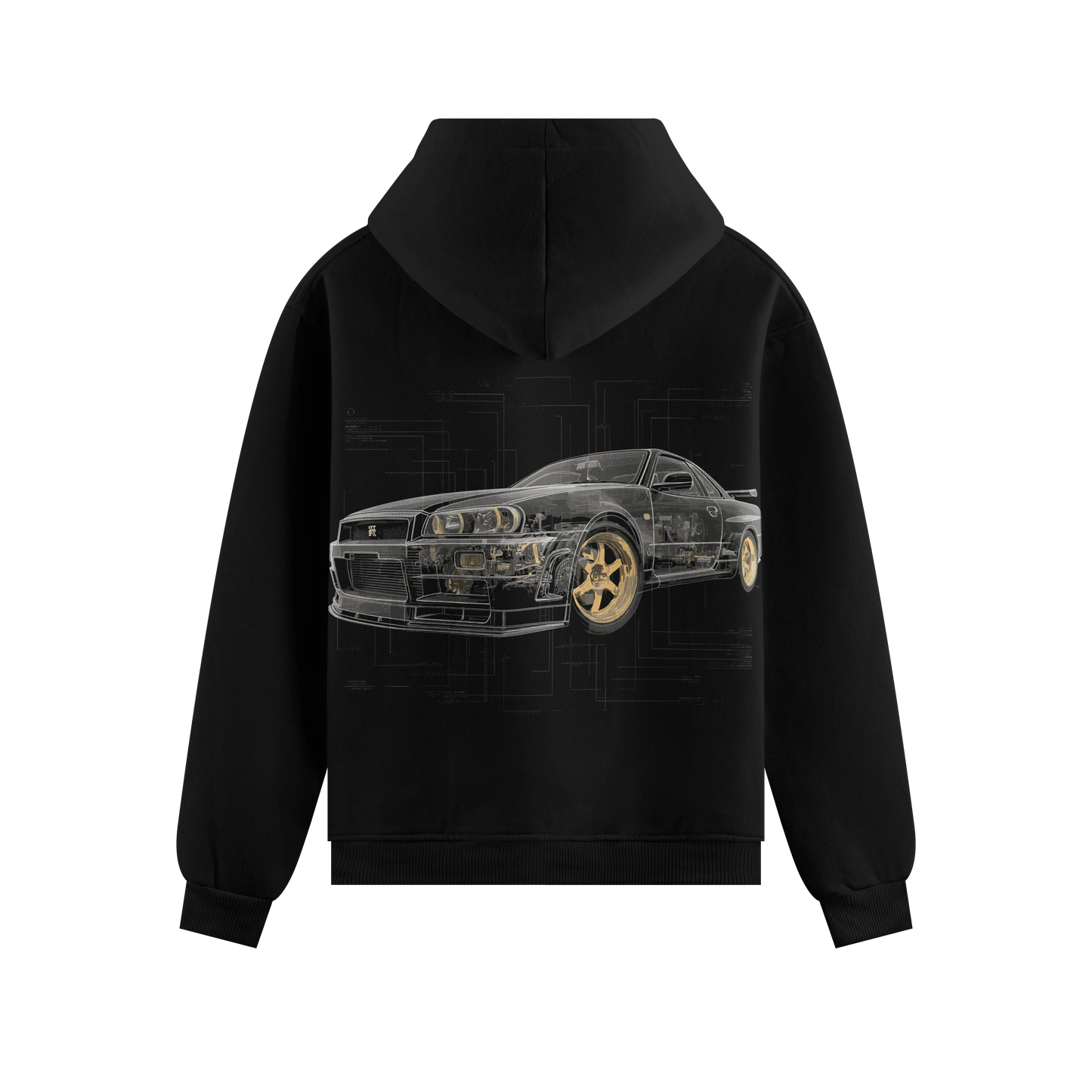 PRDGY GTR Blueprint Oversized Hoodie