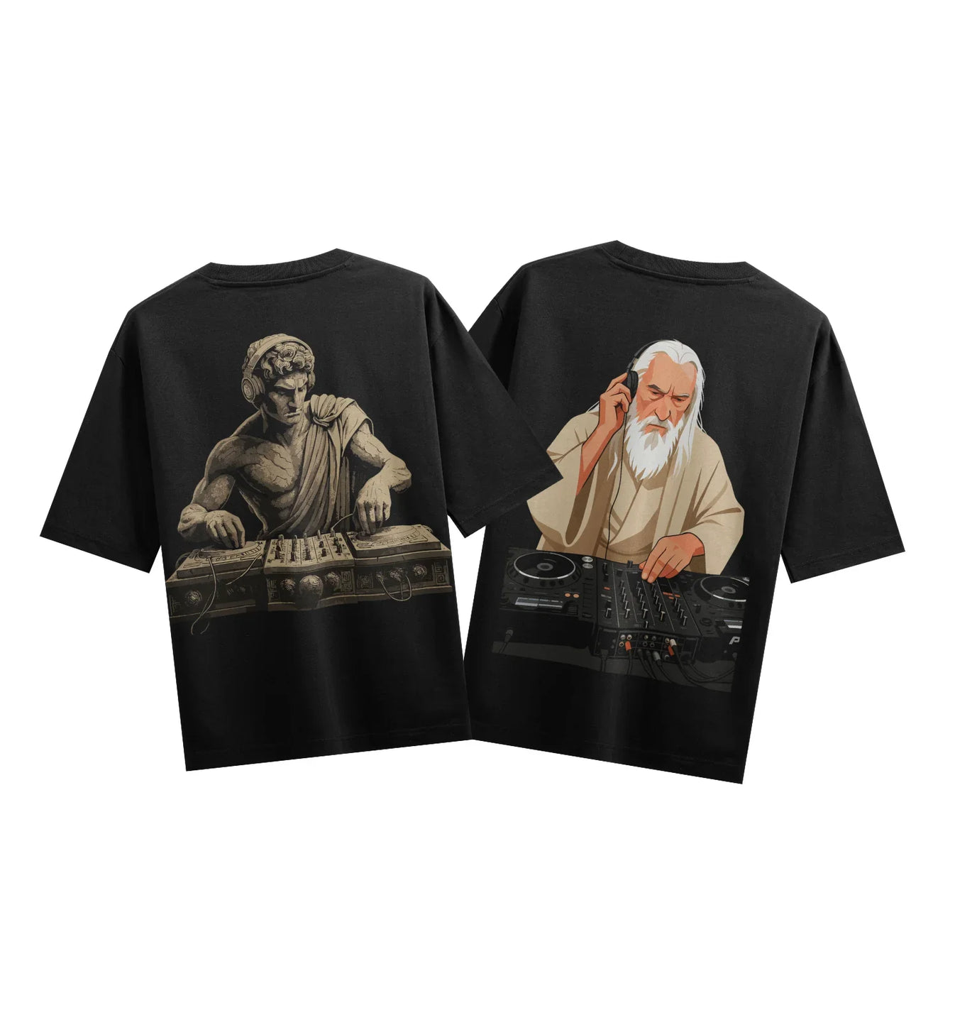 DJ artwork on PRDGY oversized t-shirt