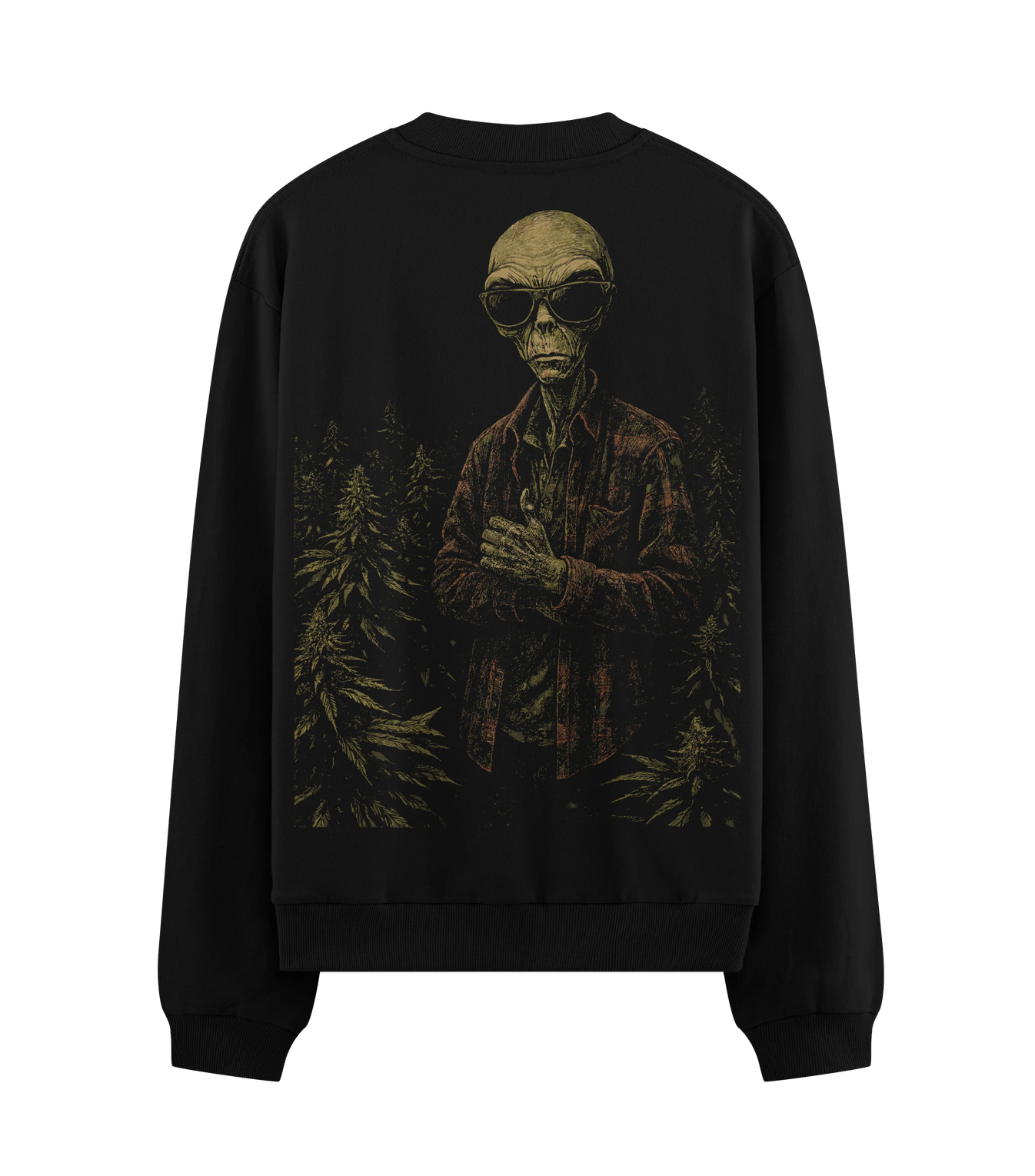 Alien artwork on PRDGY sweatshirt