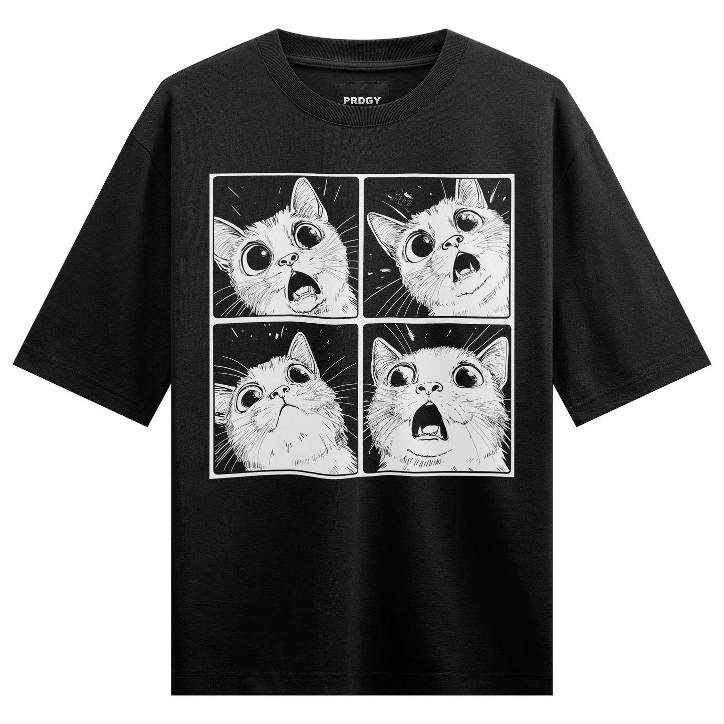 PRDGY MEOWNGA Front Oversized T-Shirt