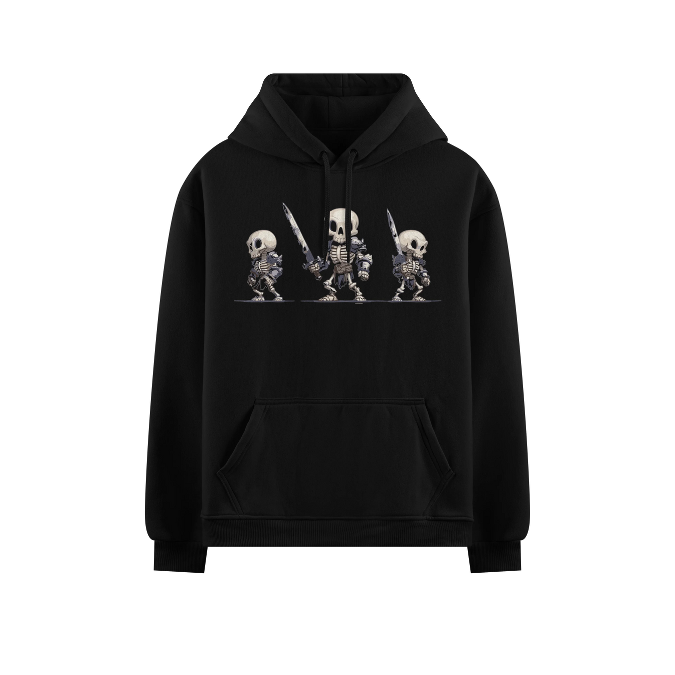 Skeleton Warrior artwork on PRDGY hoodie