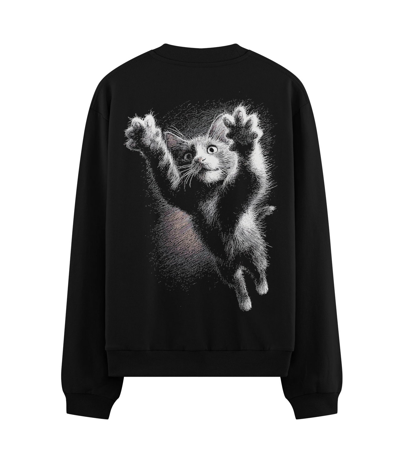 Funny Cat artwork on PRDGY sweatshirt