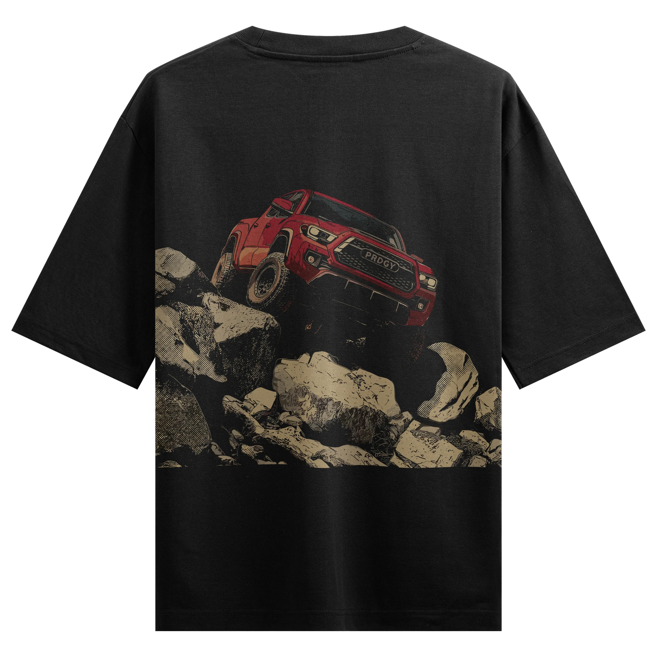 Off-road Truck artwork on PRDGY oversized t-shirt