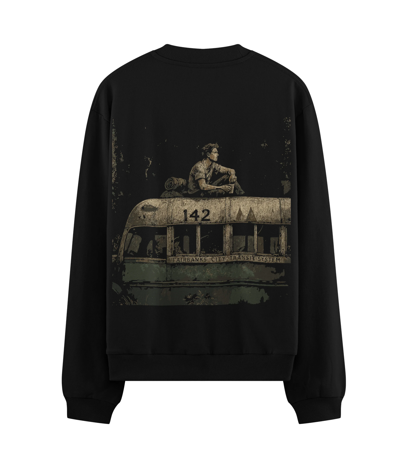 142 FAIRBANKS CITY TRANSIT SYSTEM artwork on PRDGY sweatshirt