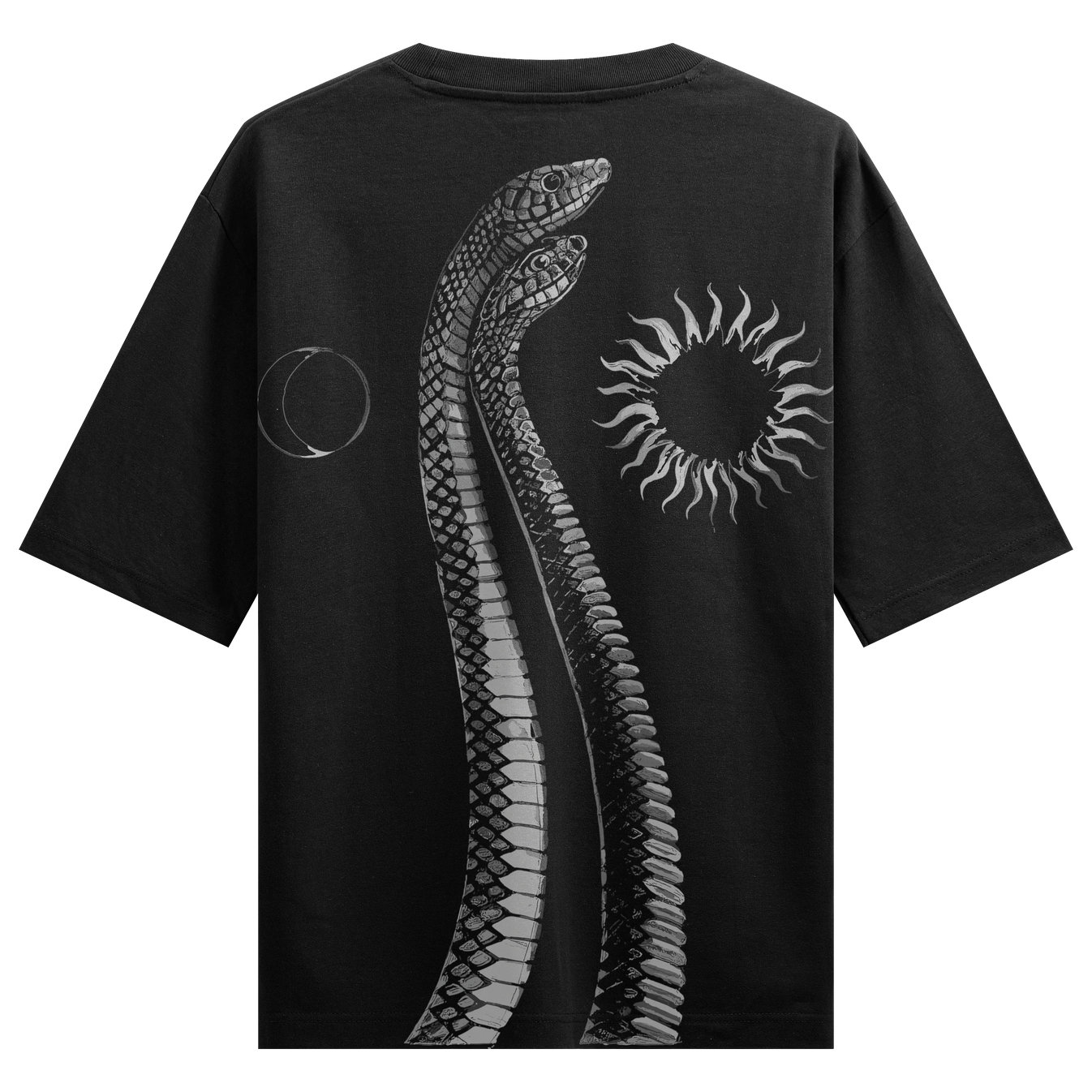 Snake artwork on PRDGY oversized t-shirt