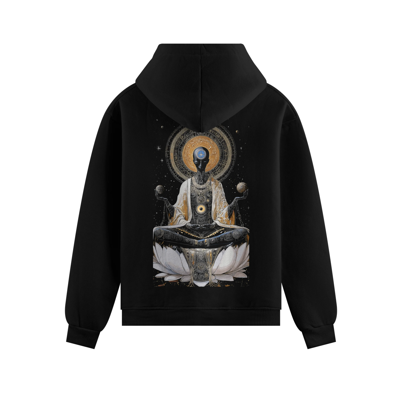 Alien Monk artwork on PRDGY hoodie