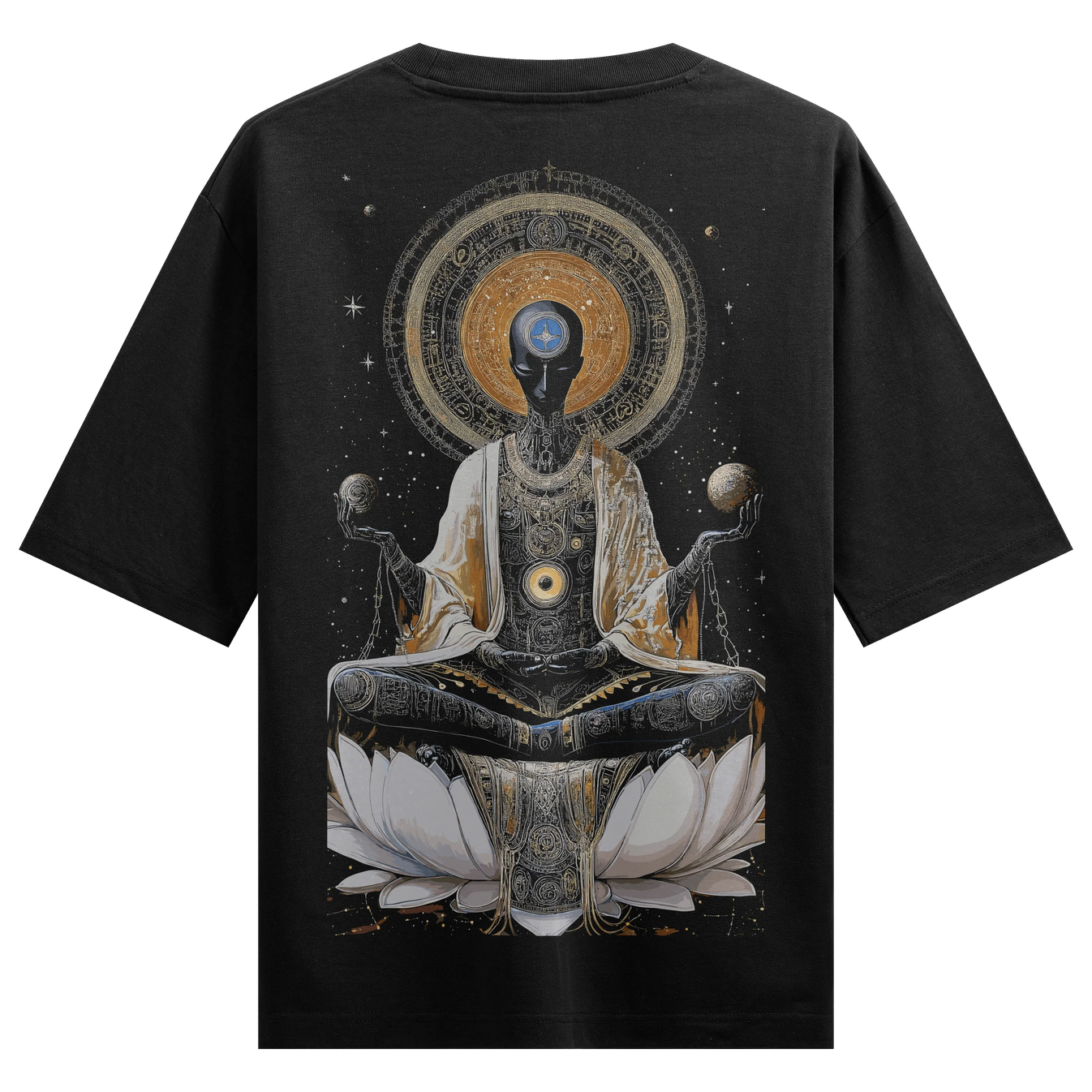 Astral Being artwork on PRDGY oversized t-shirt