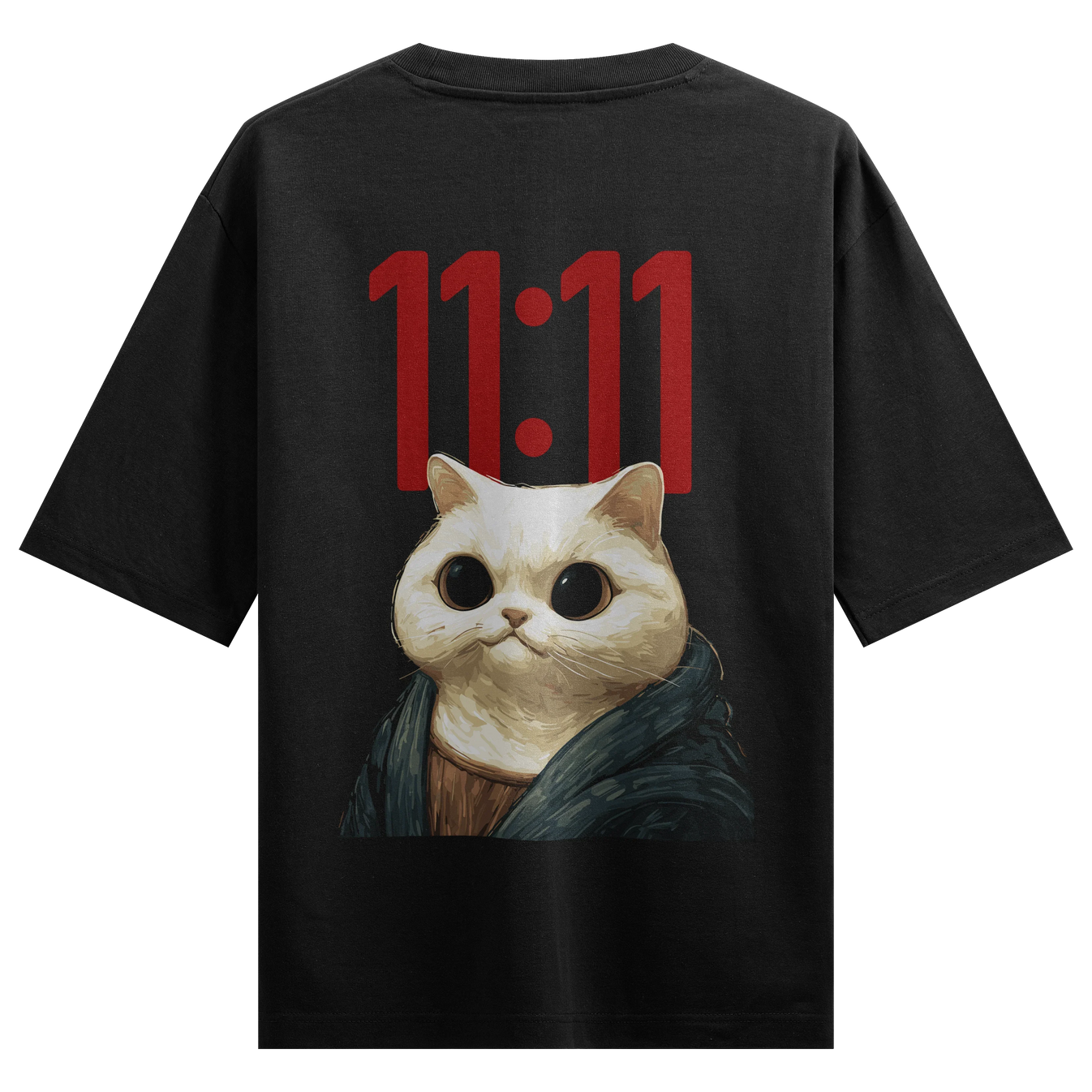 Funny Cat artwork on PRDGY oversized t-shirt